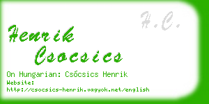 henrik csocsics business card